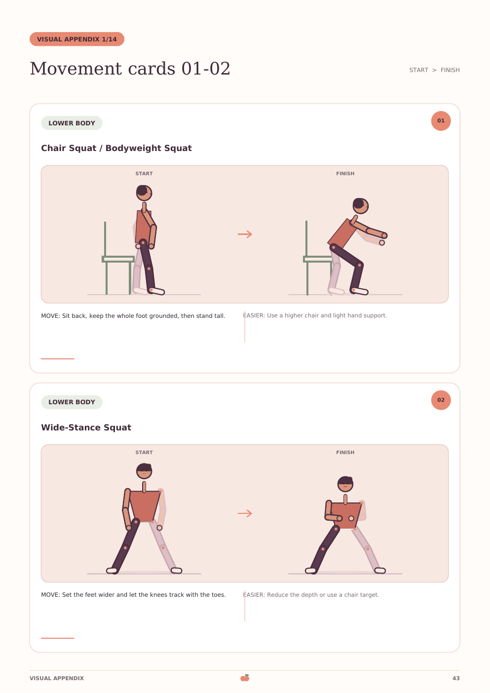 Preview of the illustrated exercise guide included in The Peach Plan